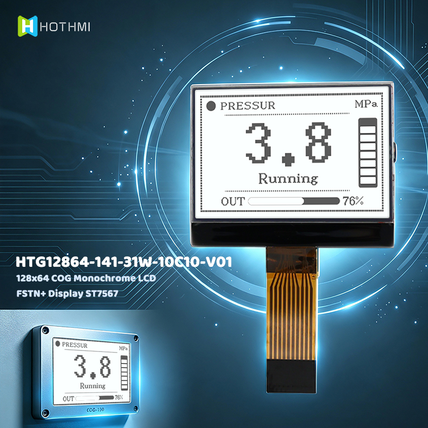 128x64 COG Monochrome LCD FSTN+ Display ST7567